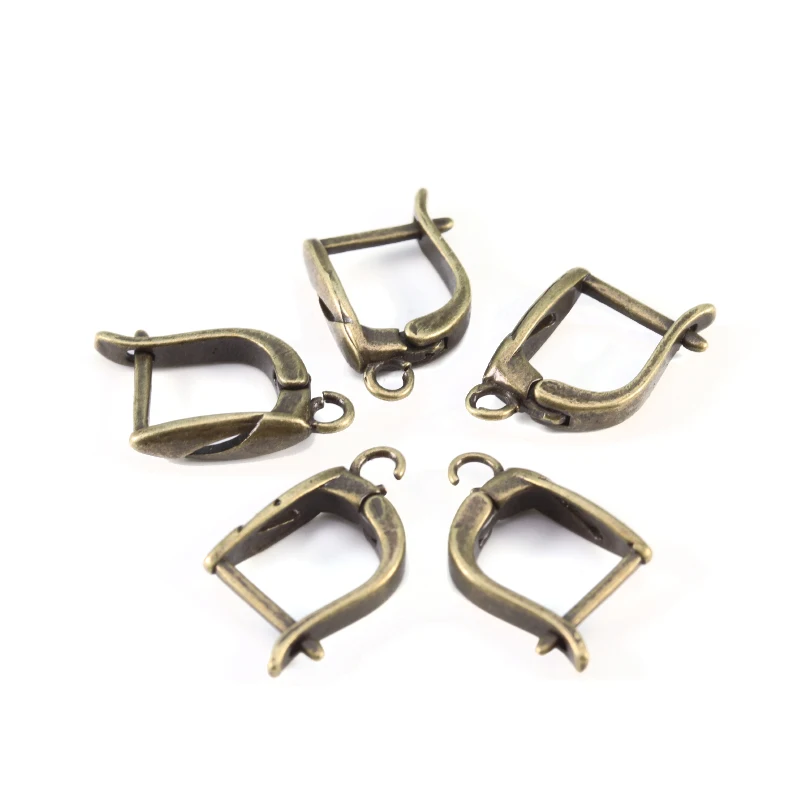 SAUVOO 10pcs/lot 10x19mm Leverback Earring Hooks Brass Twill U-shaped  Earring Clasp Closure For DIY Jewelry Earring Making - AliExpress