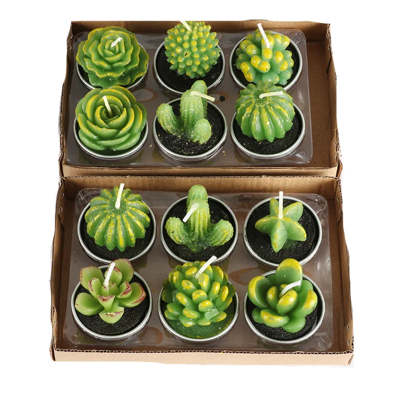 7 Quail 12pcs Smokeless Scented Candle,Home Decor Candle,Succulent Plants Cactus Candle,Wedding Candle,Birthday Candle - Цвет: 7