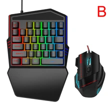 Эргономичная клавиатура мышь комбо одной рукой 35 клавиш Проводная клавиатура мышь набор для ПК игровой OUJ99