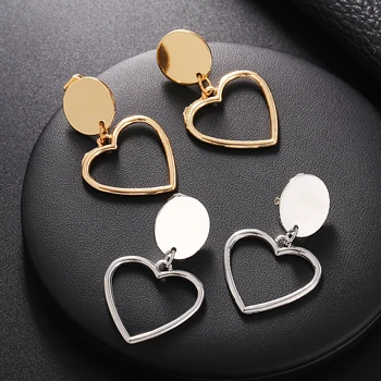 

JIOFREE Heart Shape Clips Earring for Women Charm Wedding Ear Clips Jewelry Party Statement Earring