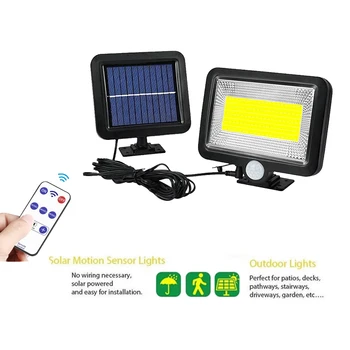 

100 LED solar LED Light Lamp Outdoor Light Security Wireless Waterproof With PIR Motion Sensor Light UltraThin seperable 5M cabl