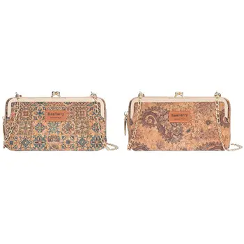 

2x Baellerry Ladies Wallet Mobile Phone Bag Cork Zipper Handbag Wrist Bag Clutch Bag Shoulder Strap Bag 323 & 205