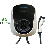 Ev estação de carregamento 32a 7.2kw nível 2 carregador de carro elétrico caixa com 5 m cabo de carregamento tipo 1 tipo 2 ev carregador