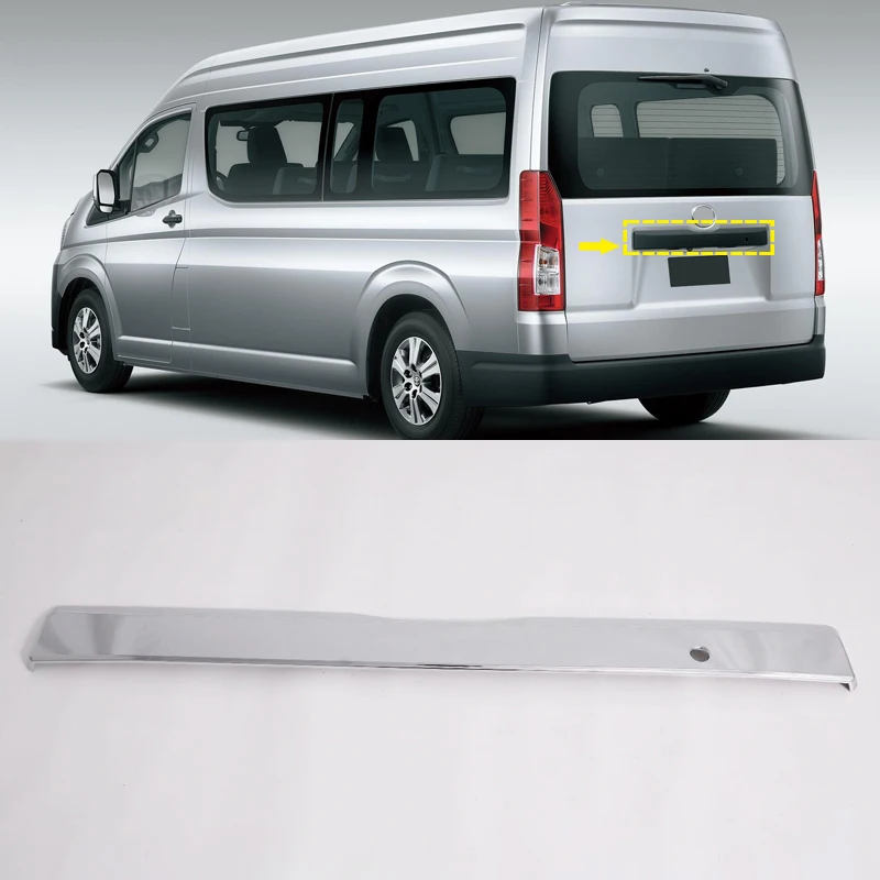 

For Toyota HiAce Commuter Granvia H300 2019 2020 Car Styling Rear Trunk Lid Molding Cover Trim ABS Chrome Auto Accessories