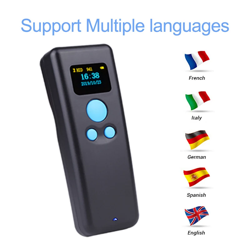 M8 Mini Barcode Scanner Bluetooth Portable QR Code Reader 1D 2D PDF417 2.4G Wireless Scanner For Supermarket Express Delivery