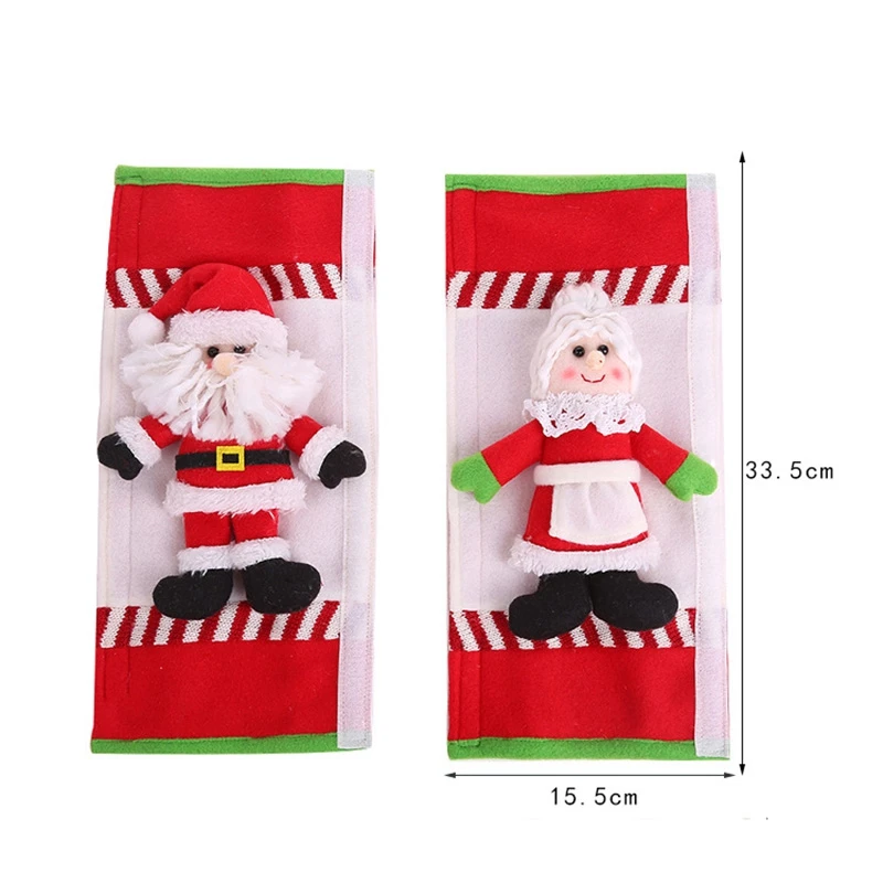 NEW-2PCS/Набор Санта чехлы на ручки холодильника микроволновка дверь холодильник ручки наборы кухонный прибор Рождественский Декор кухня