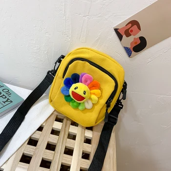 

Square Canvas Messenger Bag Women Shoulder Bag and Handbags Bolsa Feminina Cute Sun Flower Mini Crossbody Bag Purse