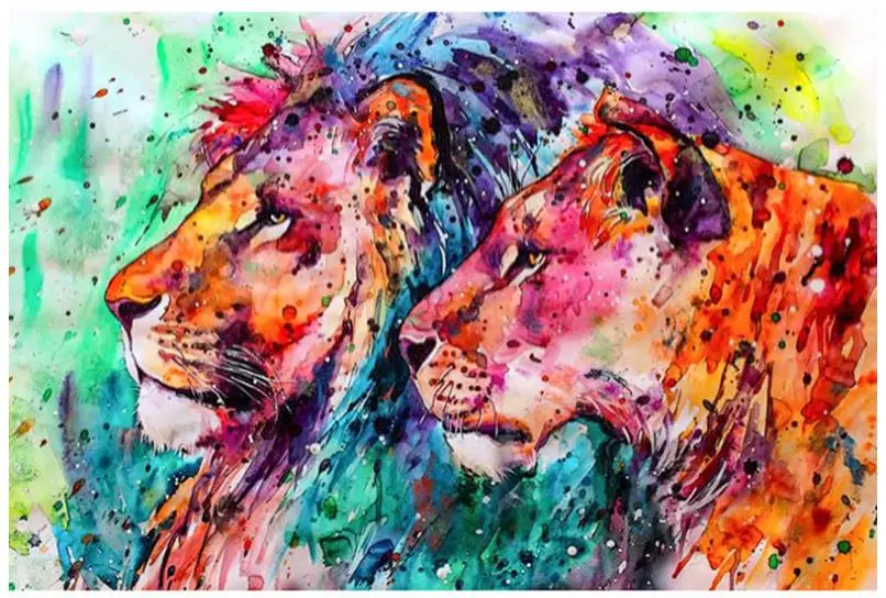 Алмазная вышивка lioness полноразмерная картина из страз с Львом стикер