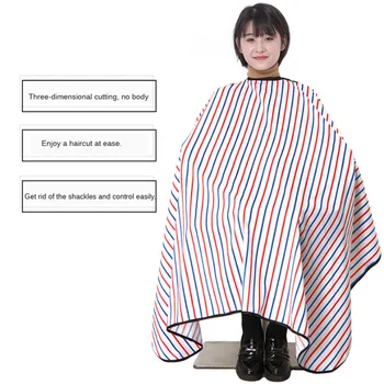 

2020 Stripe Hairdresser Apron Haircut Capes Cutting Hair Waterproof Cloth Salon Barber Cape Hairdressing G0109