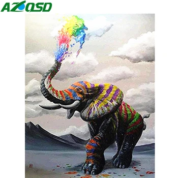 

AZQSD 5D DIY Diamond Embroidery Mosaic Elephant Handicraft Full Square Diamond Painting Animal Handmade Gift Full Kits