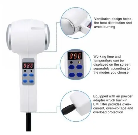  Face Beauty Massager Lifting Device Hot Cold Hammer Cryotherapy Blue Photon Acne Treatment Skin Car