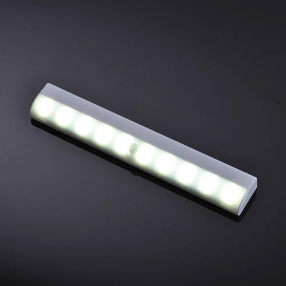  Motion Sensor Night Light Potable 10 LED Closet Lights Battery Powered Wireless Cabinet IR Infrared - 4000058222285