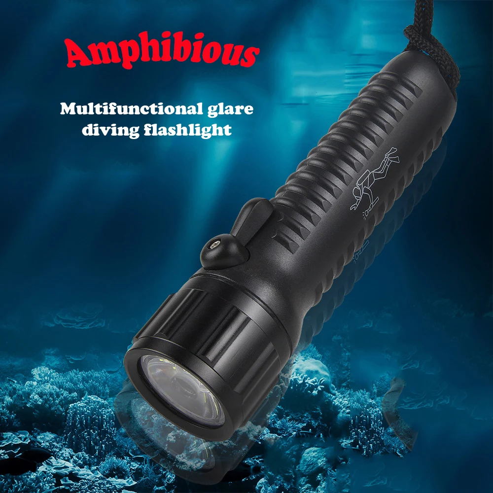 

PROSTOMRER Multifunction Waterproof Led Flashlight Submersible Led Lights Professional Diving Light Flashlight Powerful Torch