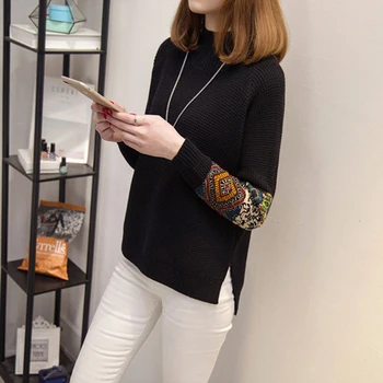 

2019 Knitted Autumn Sweater Long Sleeve Turtleneck Female Knitted Solid Polluver Sweaters