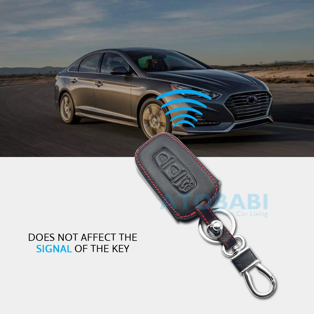 Кожаный чехол для ключей автомобиля hyundai Solaris Sonata Veloster Elantra IX35 I30 Kia Soul Sportage Sorento Forte