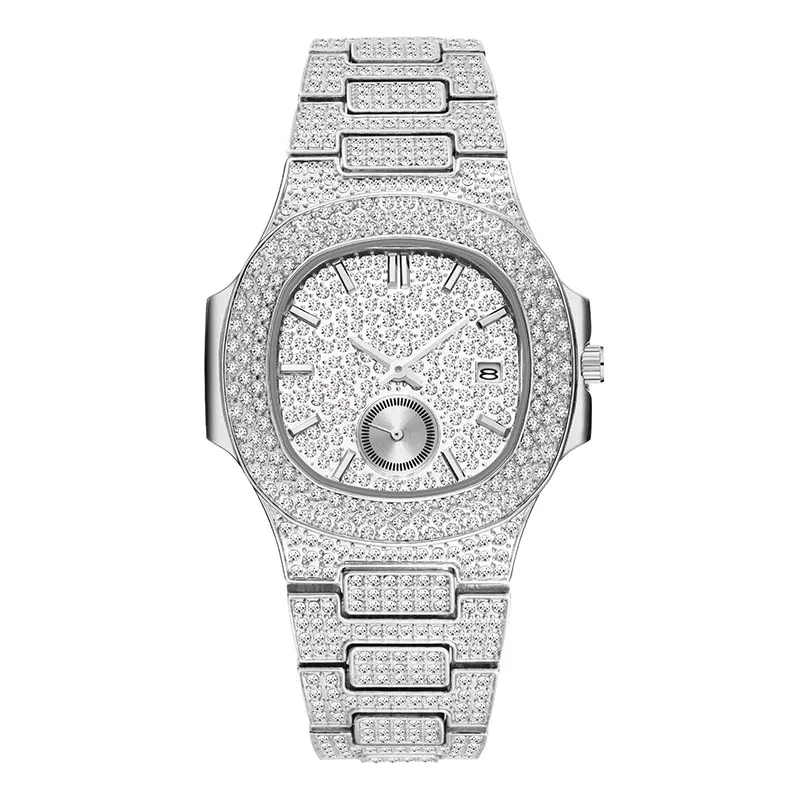 V2933-2 Missfox Watch Men Luxury Brand Top Selling Patek Trending Rose Gold Men's Watch Quartz Chronograph Diamond Steel Clock Gift Box - Цвет: V2933-2