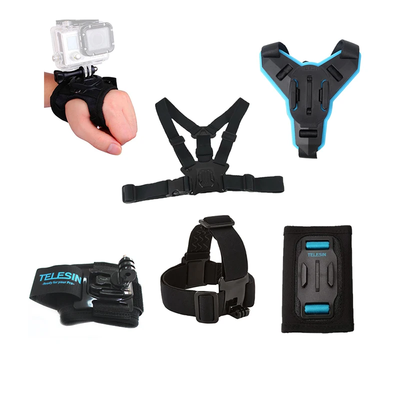 PATCHSKY Chest Helmet chin mount head backpack wrist Strap for GoPro Hero 7 6 5 4 3 YI SJCAM EKEN Action Camera Accessories | Электроника