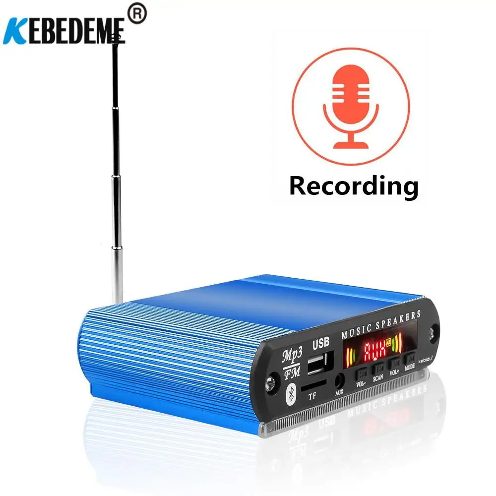 FM радио Bluetooth громкая связь Mp3 плеер модуль Поддержка записи голоса U диск TF Карта