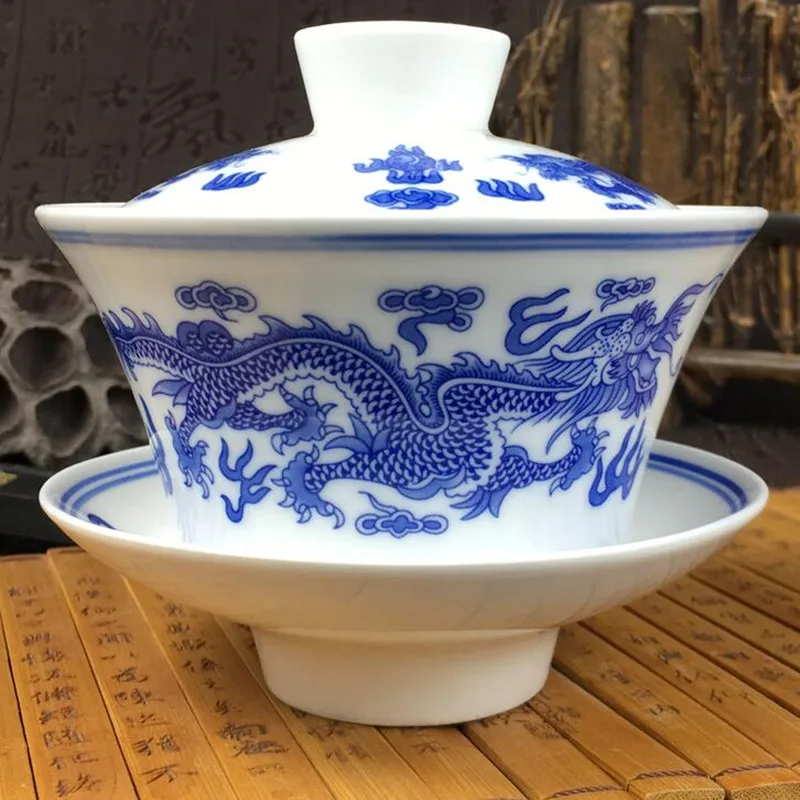 Китайский чайный набор элегантный Gaiwan 230/300 мл традиционный керамический сервиз