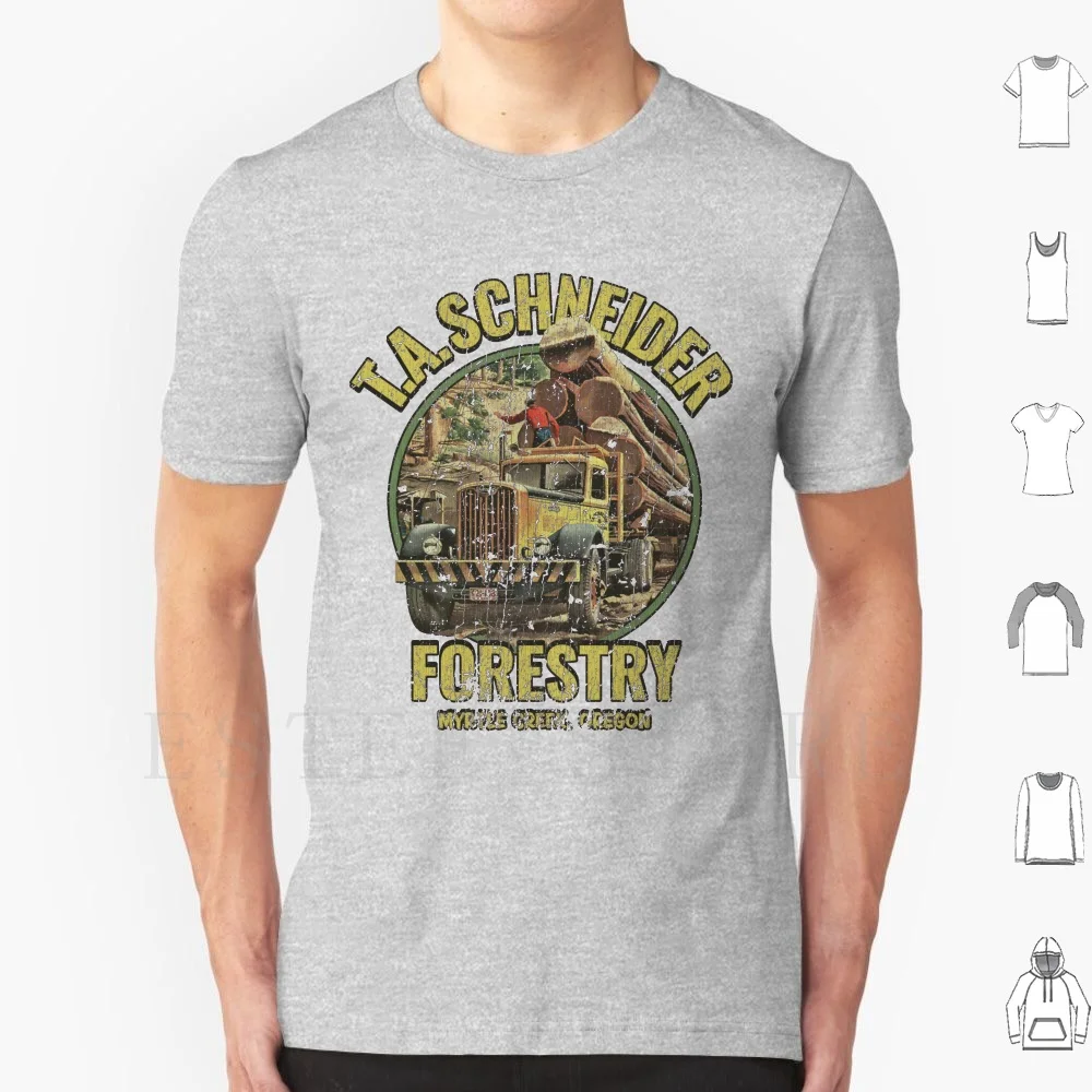 T.A. Maglietta Forestale Uomo Cotone 6Xl Oregon Logging Lumberjack Logger Tree Loggers Motosega Log Truck Driver Log Truck Autocar
