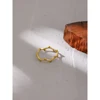 Yhpup-Anillo de boda de acero inoxidable 2022, joyería exquisita y ostentosa de circonia cúbica redonda, sortija de compromiso ► Foto 3/6