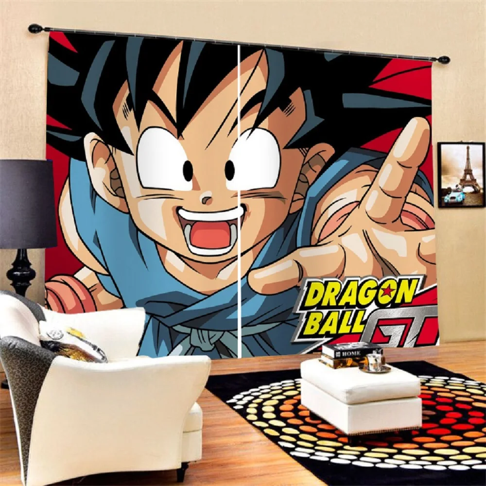 Custom Anime Dragon Ball Blackout Curtains Bedroom Livingroom Home Window Drapes 2 Panels for Kids Boys Home Decor Dropshipping