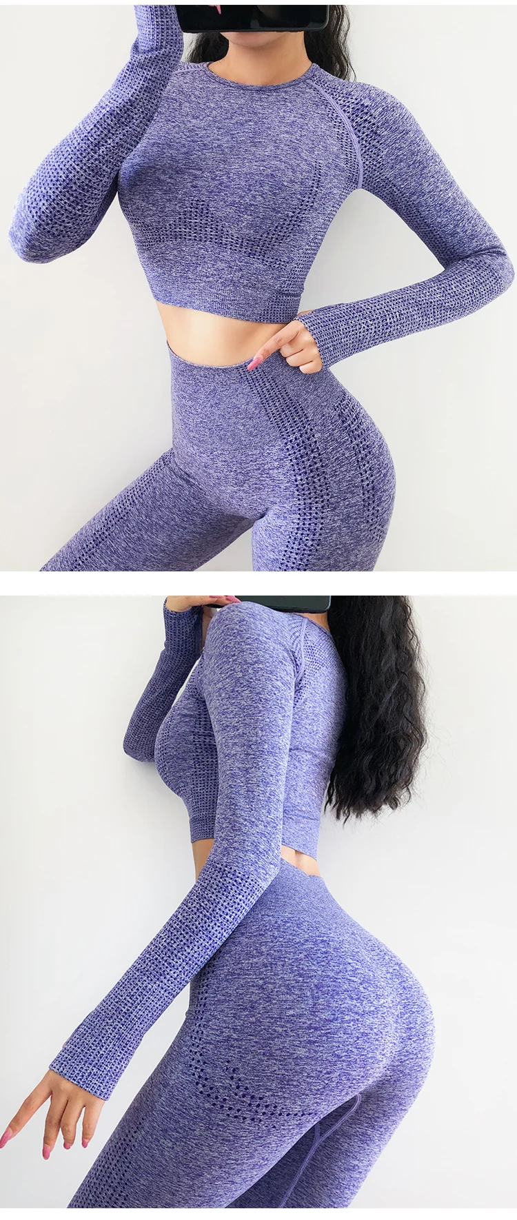 Vital seamless yoga top long sleeve gym crop top shirt workout yoga shirt for women sportswear 7 colors