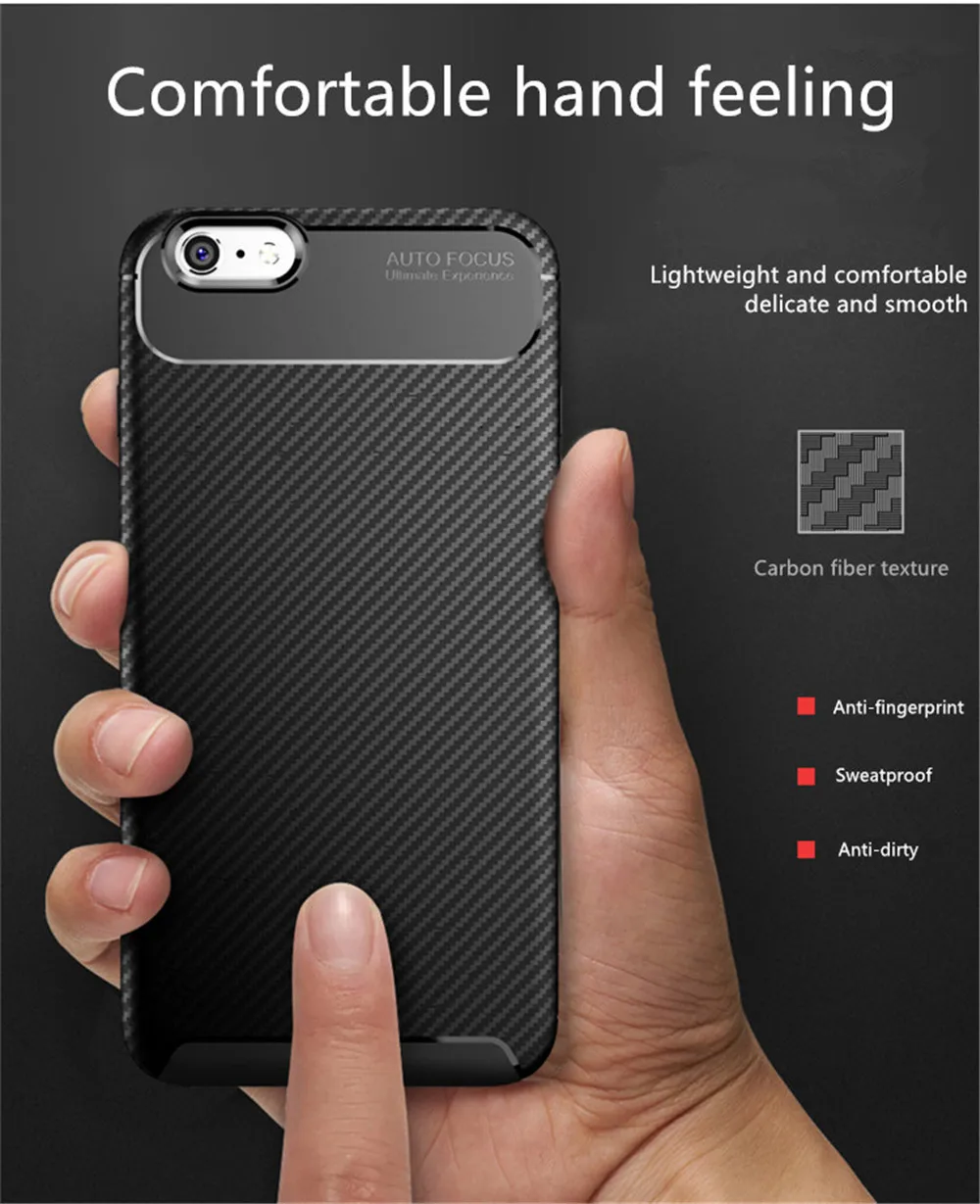Для iPhone 7, 8 Plus, X, Xs Max, XR, 6, 6s Plus, чехол, роскошный, противоударный, углеродный, мягкий, ТПУ, силиконовый, задний Чехол, Funda