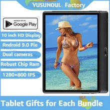 2021 Google Play 10 polegada Tablet PC 1280*800 Resolução de tela IPS HD Android 9.0 Torta Dual Câmeras Traseira 5.0 MP Dual Sim wifi планшет Pad