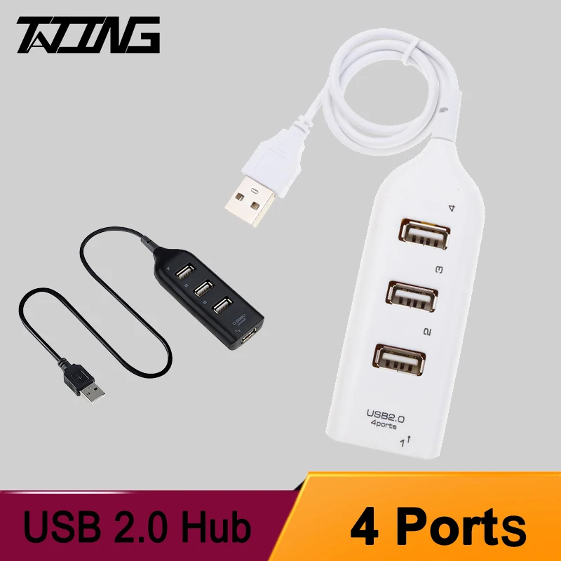 

TATING Universal USB Hub 4 Port USB 2.0 with Cable High Speed Mini Hub Socket Pattern Splitter Cable Adapter for Laptop PC
