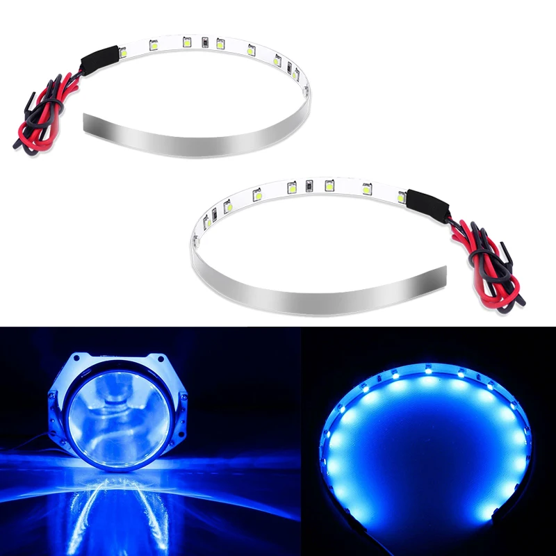 Blue IJDM 15SMD высокомощный светодиодный комплект с кольцом Demon Eye Halo для автомобилей, мотоциклов, фар, проекторов или Aftermarket, модифицированный объектив проектора - Цвет: Blue