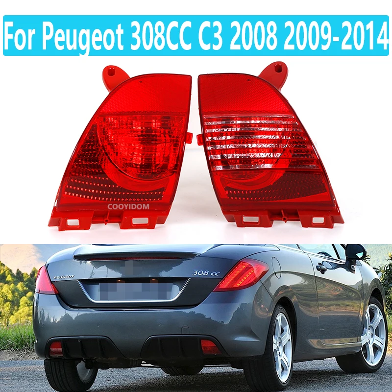 For Peugeot 308CC C3 2008 2009-2014 Citroen C3XRRHD Rear Fog Light Brake Light Tail Lamp Assembly Rear Bumper