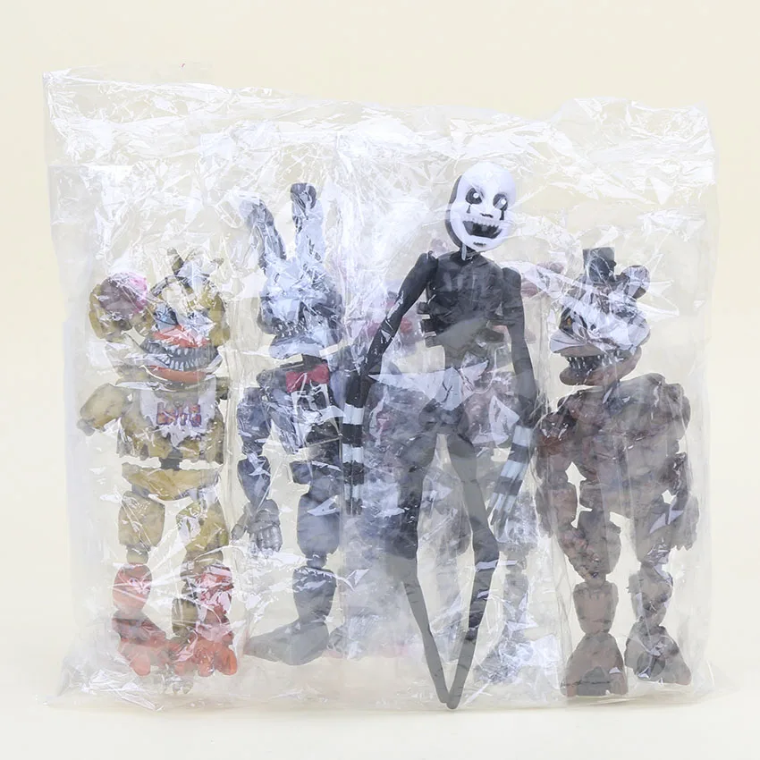 6Pcs/set Freddy Action Figures Lightening Movable joints Foxy Freddy Chica Figures PVC model Toys wrestling toys