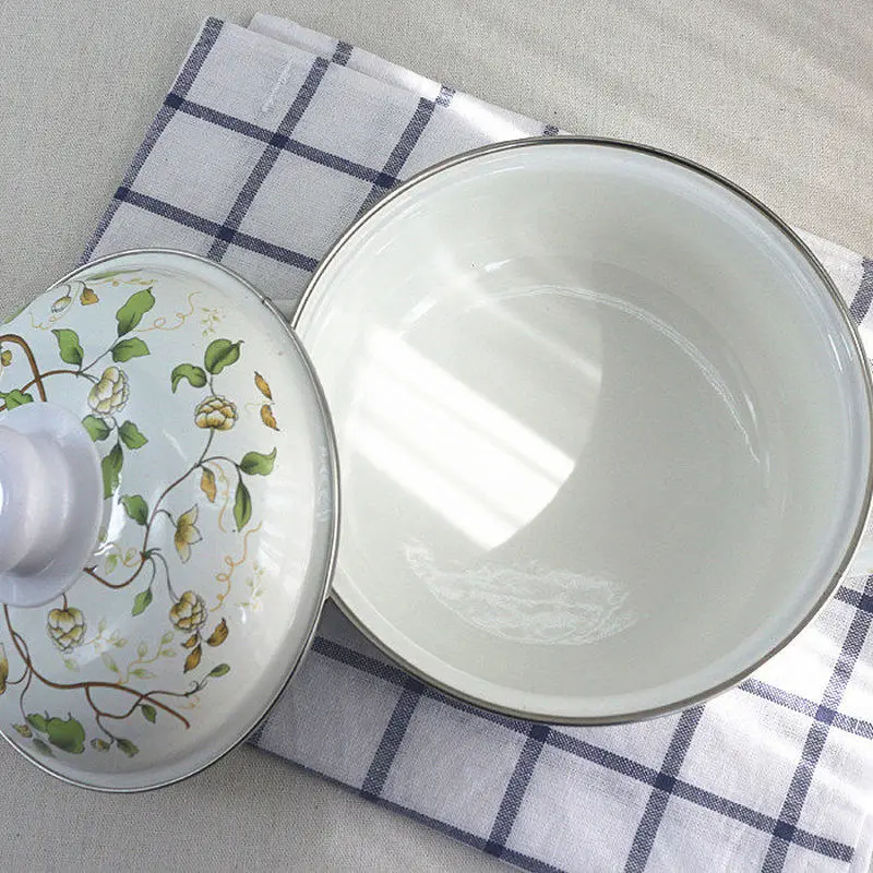 Эмалированная кастрюля толщиной 2 л маленькая для супа горшки и Стандартные