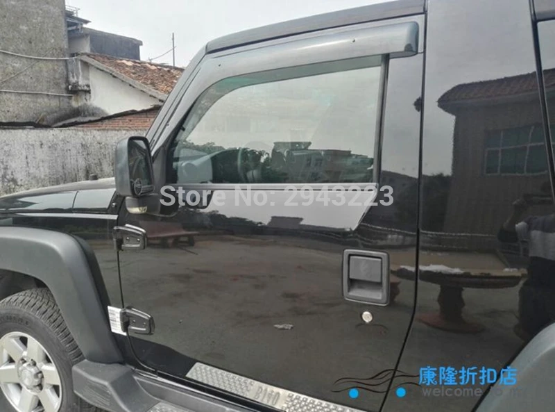 Автомобильный Стайлинг для JEEP Wrangler 2004- ABS пластиковые вентиляционные Защита от солнца и дождя щит Delflector окно козырек тенты крышка