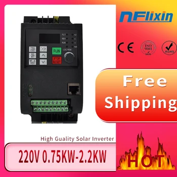 

Mini Solar Inverter Frequency Converter Black Aluminum Shell Input DC Voltage 200-400V and three phase 220V output