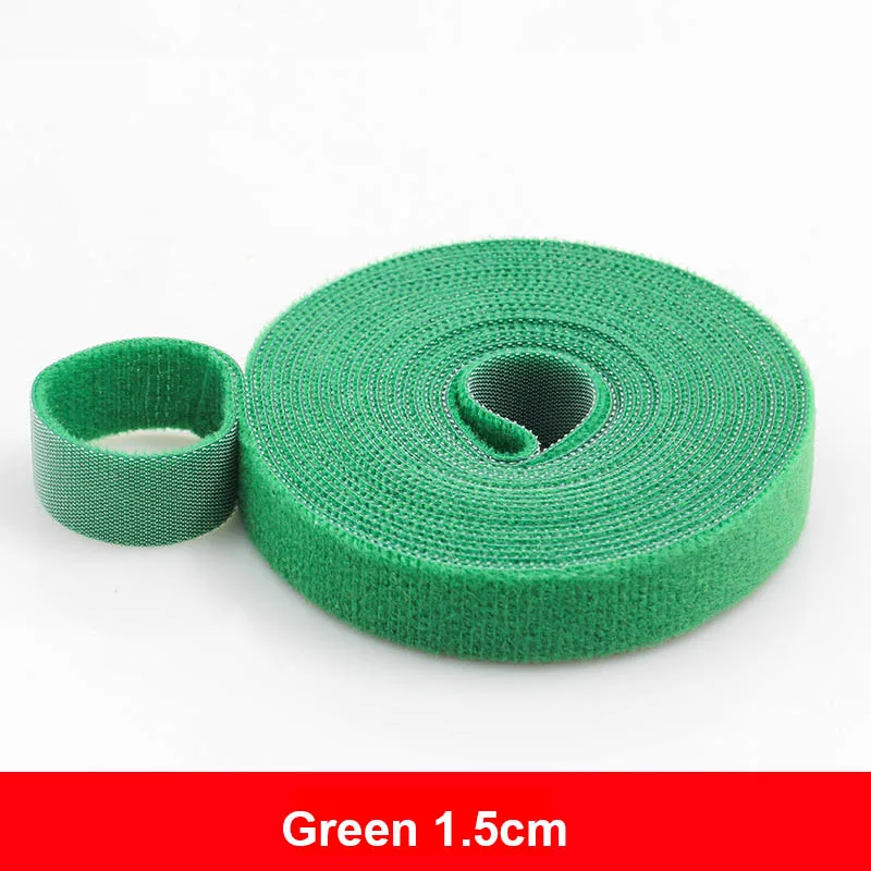 5 метров многоразовые Velcros клейкая лента крепкие крючки и петли кабельные стяжки занавеска нейлоновая застежка - Цвет: 1.5cm Green