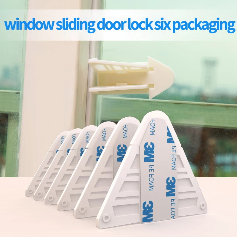 sliding door lock 10 шт детский безопасный замок для ящика, замок для двери, замок для шкафа, замок холодильника, защитная застежка, застежка для рук - Цвет: sliding door lock