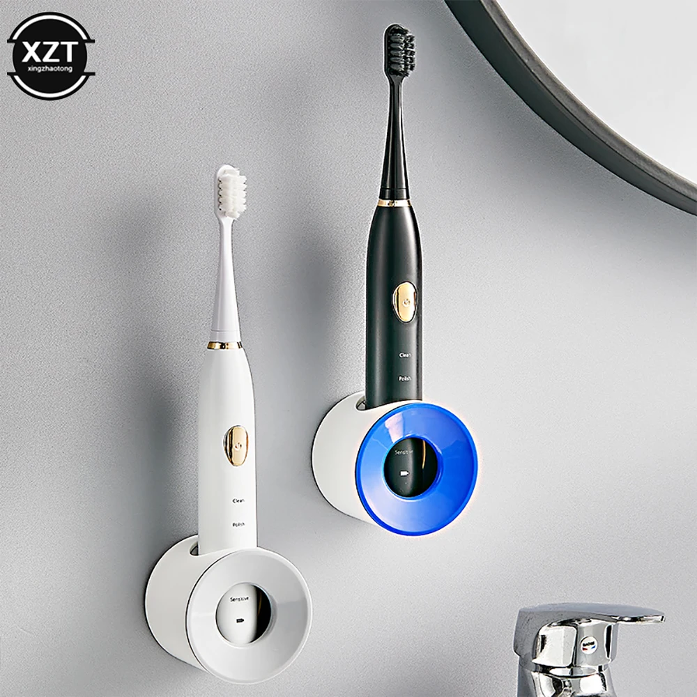 Electric Toothbrush Holder Wall-Mounted Dustproof Toothbrush Holder Perforated Bathroom Electric Brush 1pc,toothbrush holder