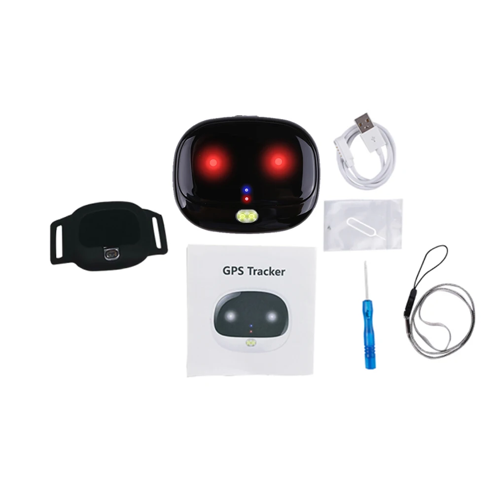 black no box Отслеживания домашних животных оборудование RF-V47 gps трекер двухсторонний голосовые звонки в режиме реального времени, история передвижений воспроизведения комплект Геозоны, чтобы найти домашних животных - Цвет: black no box