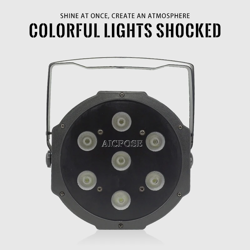 Светодиодные лампы 4 шт./лот 7*12 Вт светодиодные 7x12 Par RGBW в 1 плоский par led dmx512