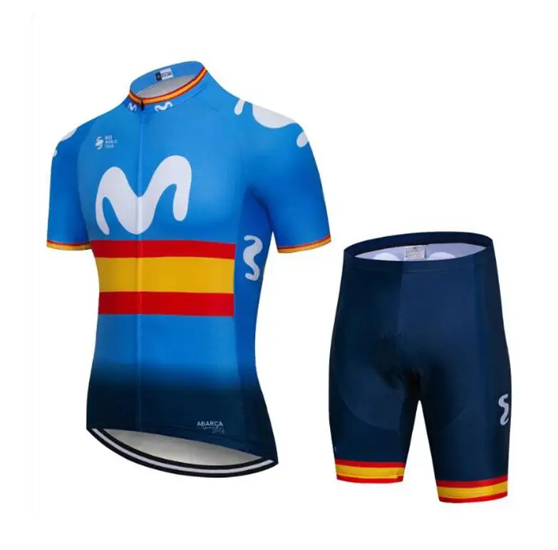 Maillot movistar team custom UCI Sports pak custom racefiets team conjunto malliot ciclismo movistar велосипедная майка - Цвет: cycling set 2