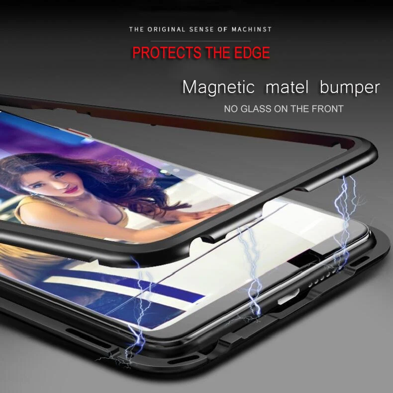Магнитный металлический бампер чехол для iPhone 5 s SE 6 7 8 Plus закаленное стекло магнит чехол s Магнитный чехол