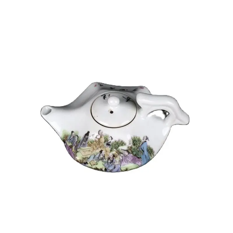 

Chinese old porcelain Pastel figure painting pattern Kung Fu teapot