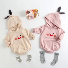 Baby Girls Romper Autumn and Spring Cartoon Hooded Long Sleeve Jumpsuits for Kids Clothing