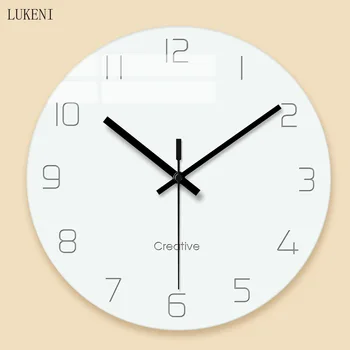 

White Tempered glass wall clockwall decor home decor