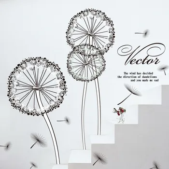 

Hot Wall Sticker Home Decoration Plant the DandelionWall Sticker Easy Remove Pvc Decoration Living Room Wallpaper Wall Sticker