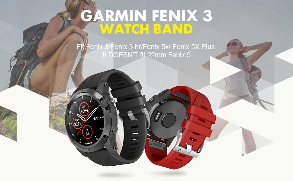 Силиконовый ремешок с быстроразъемным наручным ремешком для Garmin Fenix 5X3 3HR 26 мм 22 мм ремешок для Garmin Fenix 5 5X Plus forerunner 935