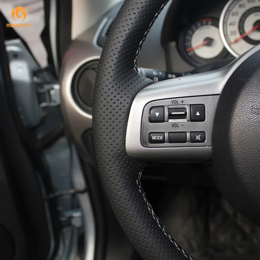 MEWANT черный чехол рулевого колеса автомобиля из натуральной кожи для Mazda 2 2008 2009 2010