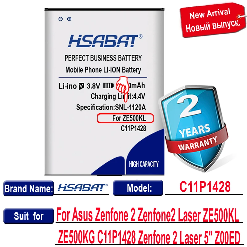 Аккумулятор HSABAT 4400 мАч C11P1428 для Asus Zenfone 2 Zenfone2 Laser ZE500KL ZE500KG 5 &quotZ00ED|battery for|batteries